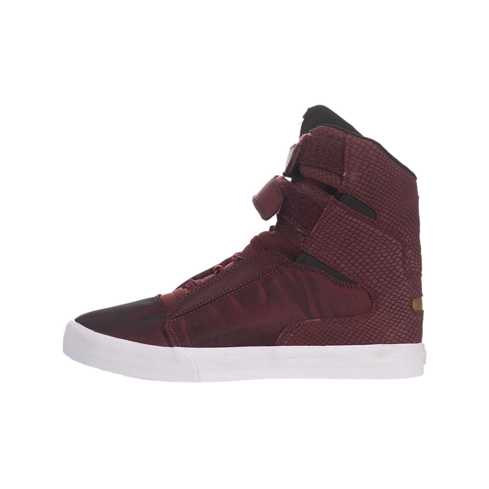 Baskets Montantes Supra Society Bordeaux Burgundy/White Femme | ZAF-07929072